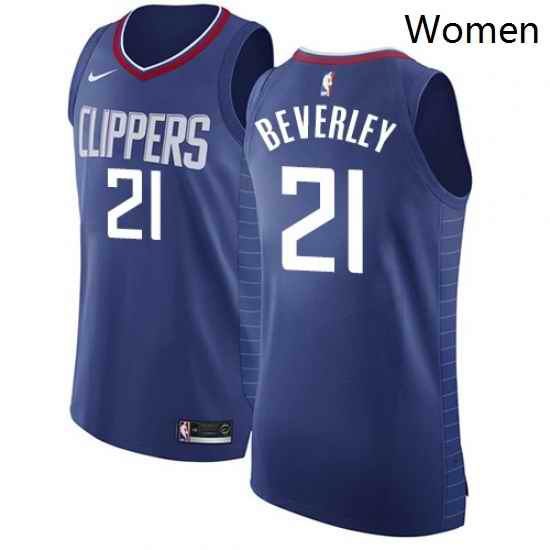 Womens Nike Los Angeles Clippers 21 Patrick Beverley Authentic Blue Road NBA Jersey Icon Edition